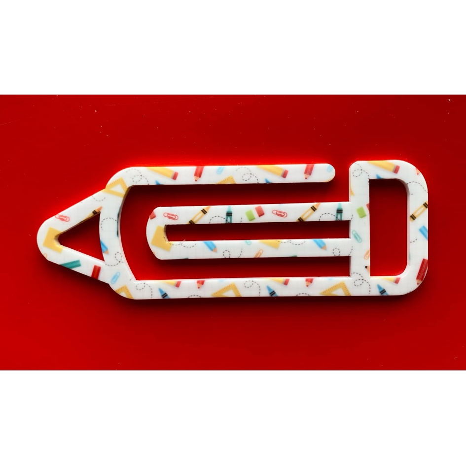 SUBLIMATED GRAPH PAPER CRAYON PAPERCLIP (WC2280)