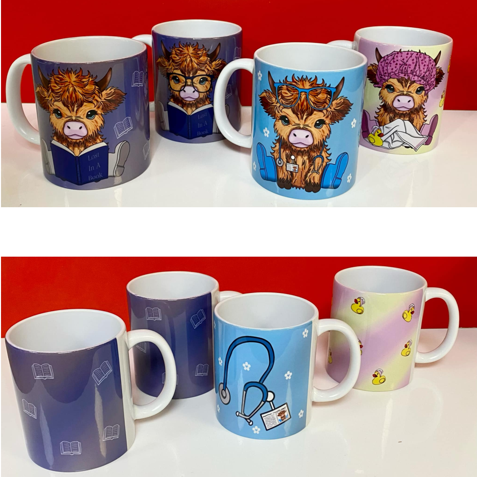 SUBLIMATED EH HIGHLAND COW MUG