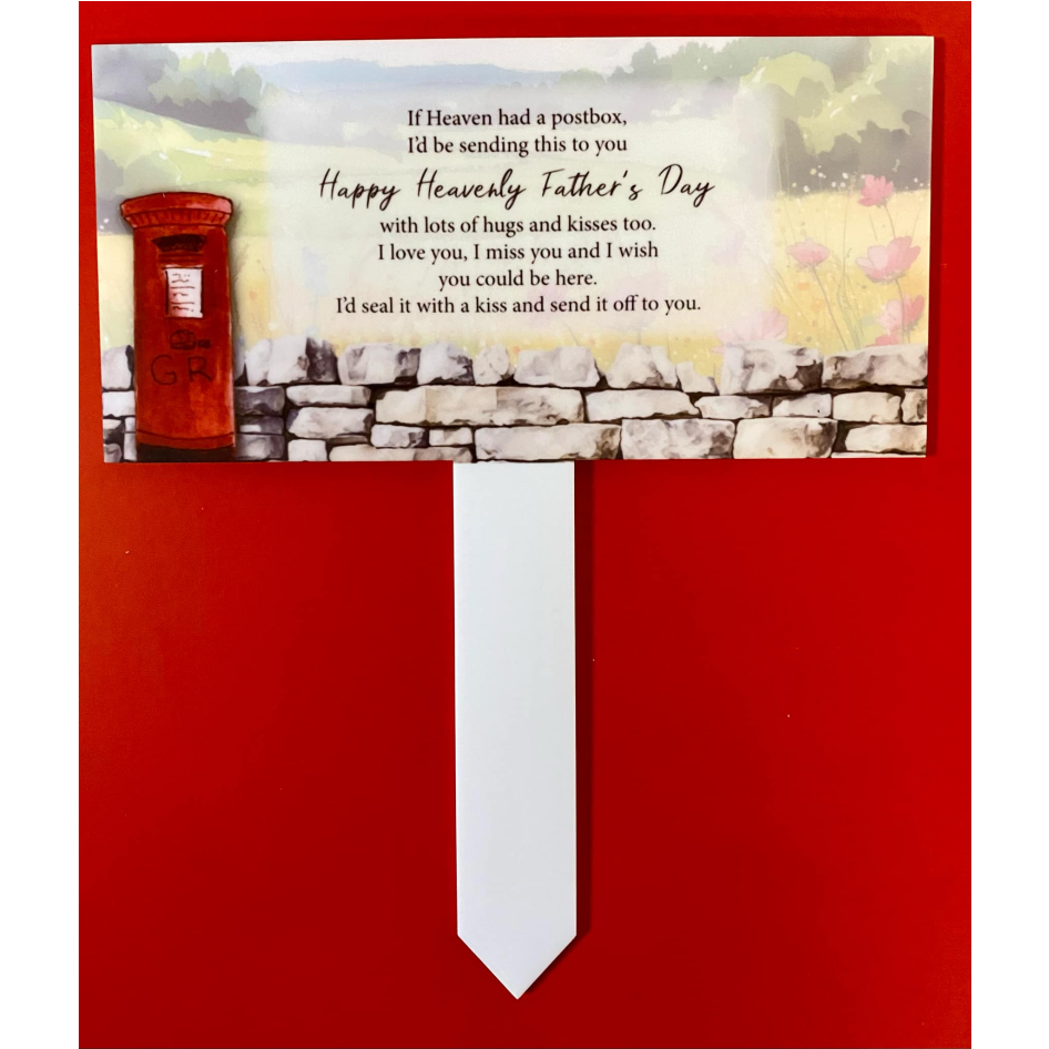 SUBLIMATED HEAVENLY FATHERS DAY PLAQUE GRAVE MARKER (WC1747)