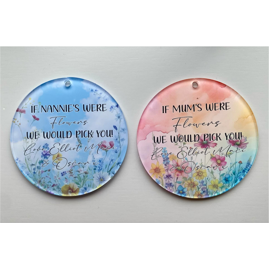 SUBLIMATED 'I'D PICK YOU' SUB CLEAR 8CM HANGING CIRCLE (WC1061)