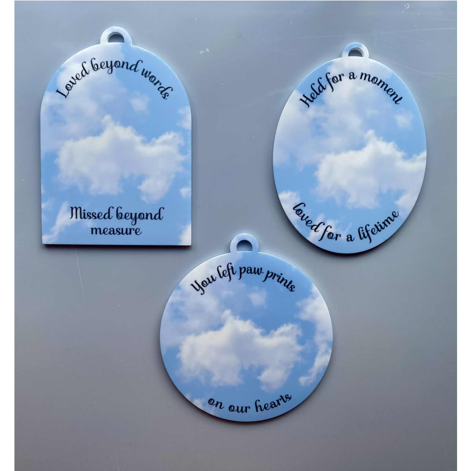 SUBLIMATED MEMORIAL SKY BACKGROUND ARCH, OVAL & LOOP CIRCLE