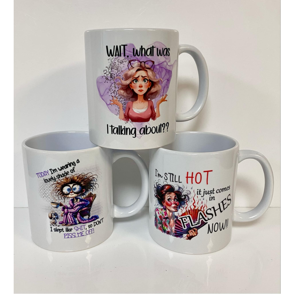 SUBLIMATED MENOPAUSE RELATED MUG