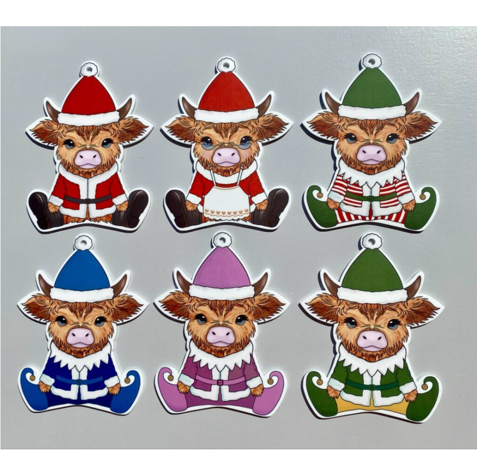 SUBLIMATED MIXED CHRISTMAS COW (CC0386)
