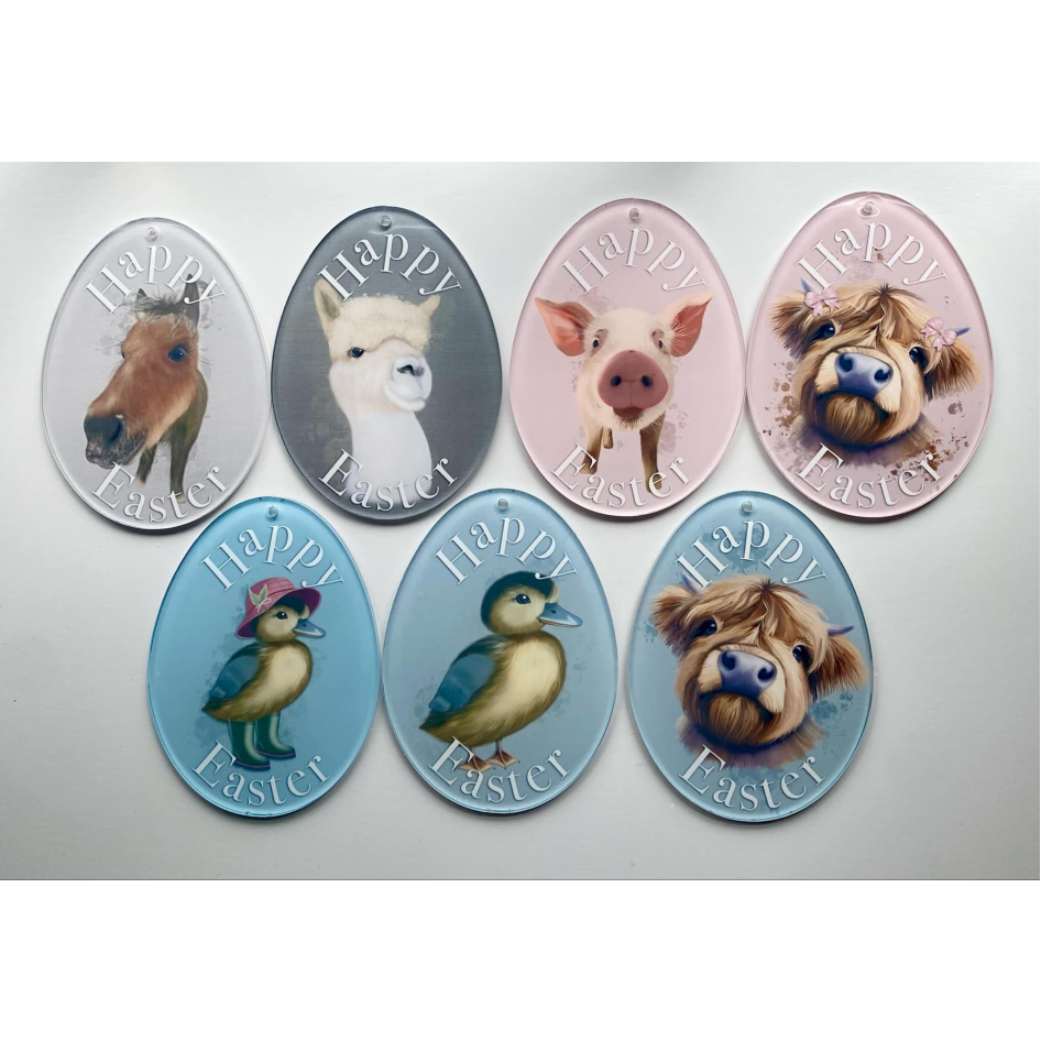 SUBLIMATED AMINAL THEME HANGING EGG (WC2293)