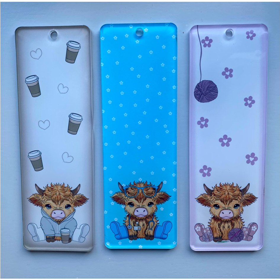 Sublimated Highland Cow Mixed Bookmark (WC1592)