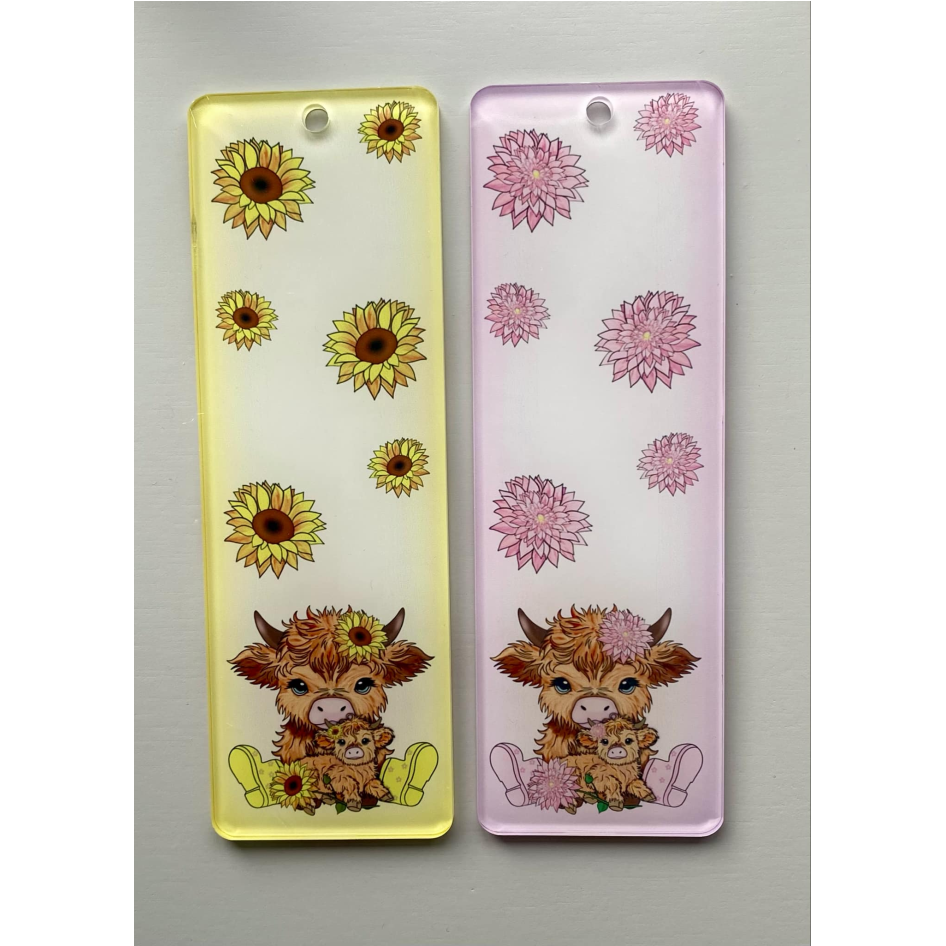 SUBLIMATED HIGHLAND COW & CALF BOOKMARK (WC1592)