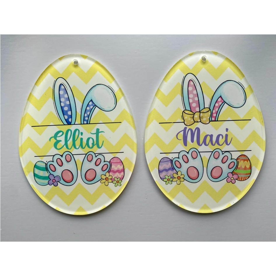 SUBLIMATED SUB CLEAR PERSONALISED 10CM HANGING EGG (WC2293)
