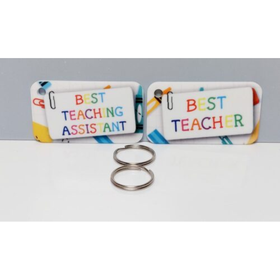 SUBLIMATED GRAPH PAPER TEACHER FOB KEYRING (WC1376)