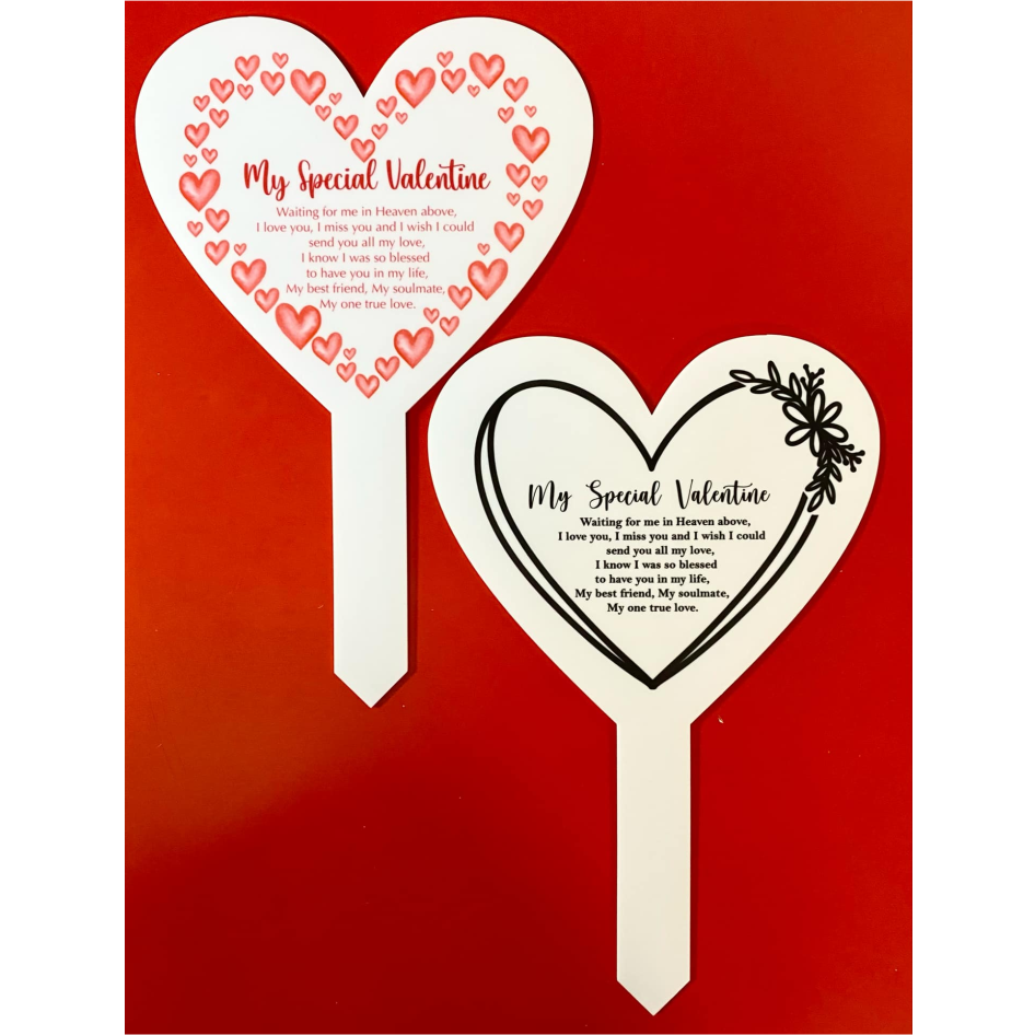 Sublimated ‘My Special Valentine’ Heart Grave Marker (WC1340)