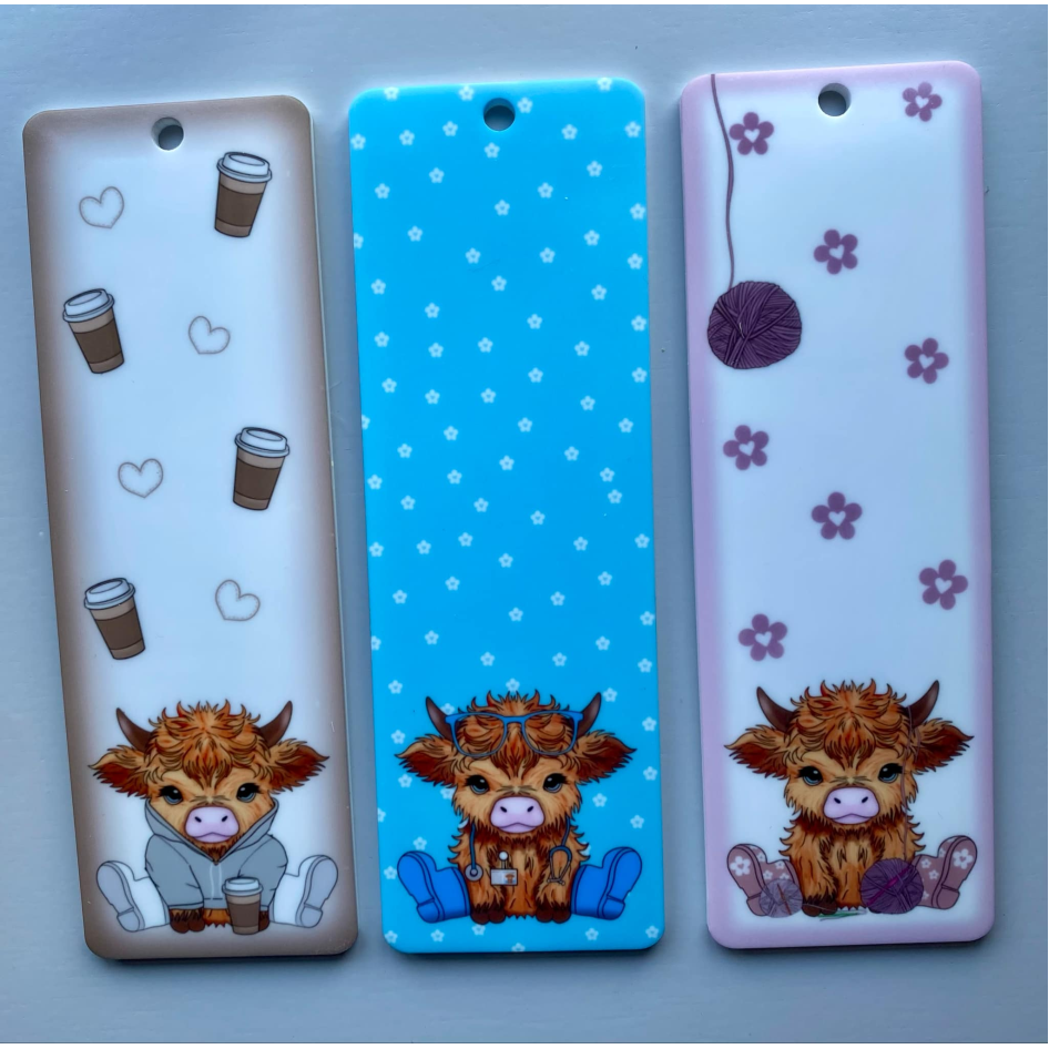 Sublimated Highland Cow Mixed Bookmark (WC1592)