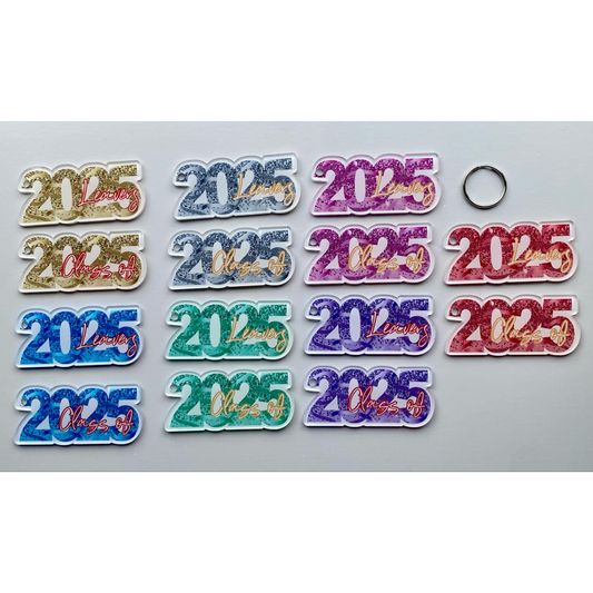 SUBLIMATED GLITTER 2025 SUB CLEAR KEYRING (WC2262)