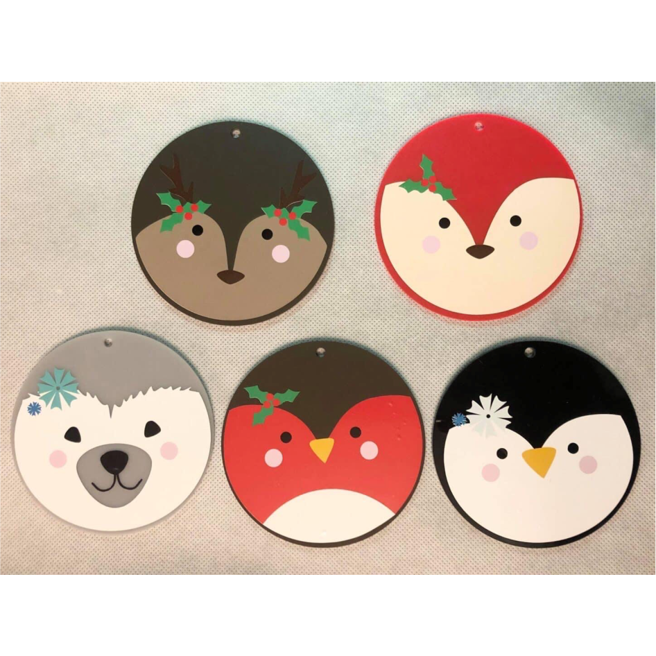 PRINTED VINYL ANIMAL FACES FOR 9CM CIRCLE (WC1703)