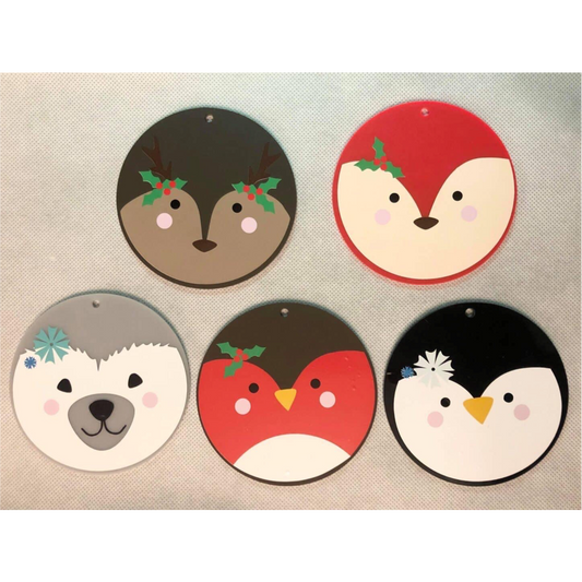 PRINTED VINYL ANIMAL FACES FOR 9CM CIRCLE (WC1703)