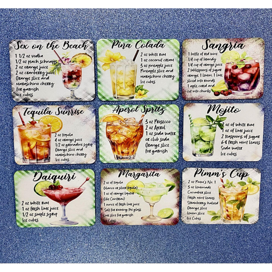 ALCOHOL RECIPE SUBLIMATED MAGNETS