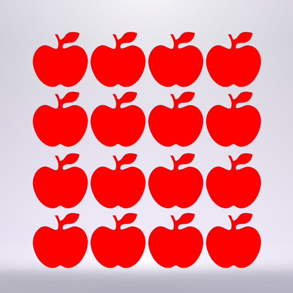 16 X 2.5CM VINYL APPLE EMBELLISHMENTS