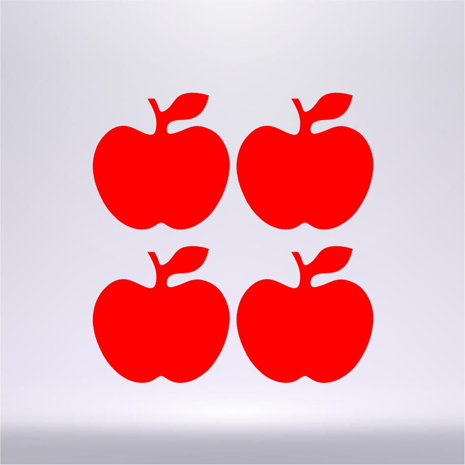 4 X 2.5CM VINYL APPLE EMBELLISHMENTS