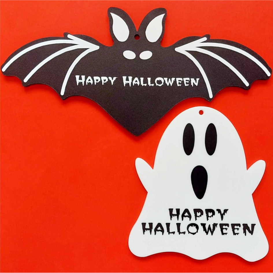 HAPPY HALLOWEEN BATS & GHOST VINYL DESIGN FOR HANGING BAT & GHOST (WC2231/WC2232)