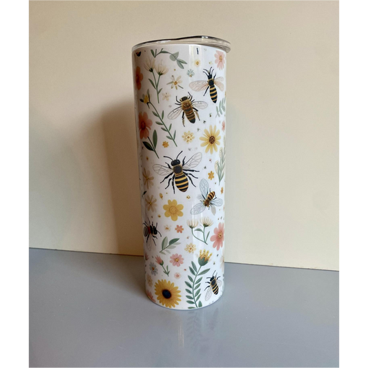 BEE & FLOWER SUBLIMATED 20oz SKINNY TUMBLER