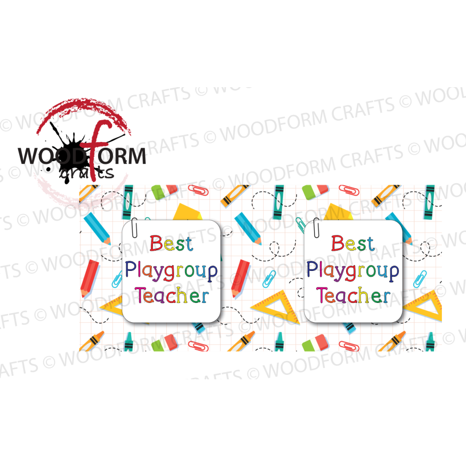 ‘BEST PLAYGROUP TEACHER’ MUG WRAP DESIGN PNG DIGITAL DOWNLOAD FILE