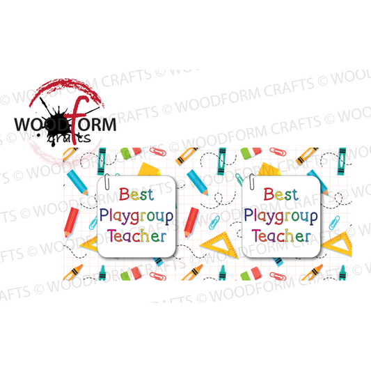 ‘BEST PLAYGROUP TEACHER’ MUG WRAP DESIGN PNG DIGITAL DOWNLOAD FILE