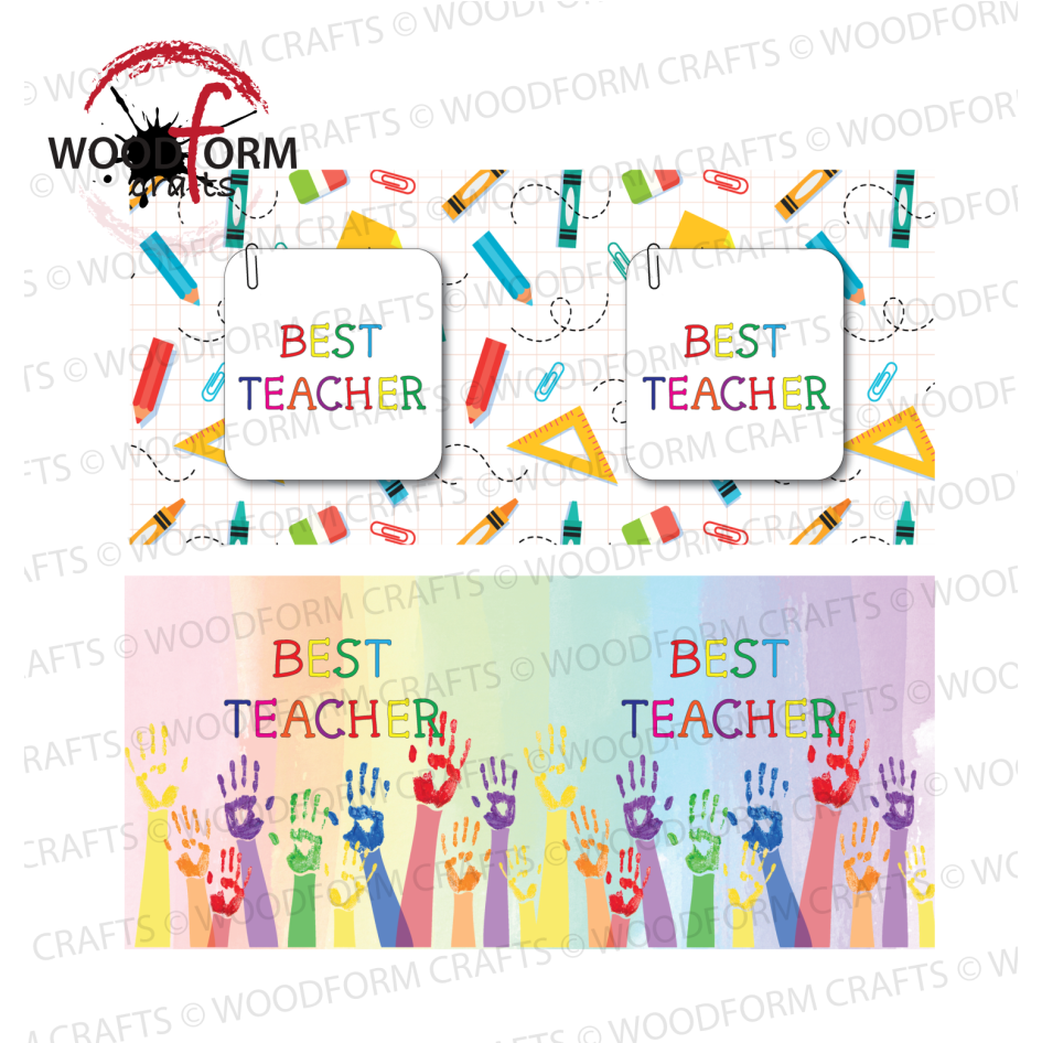 BEST TEACHER MUG WRAP DESIGN PNG DIGITAL DOWNLOAD FILE (PACK OF 2)