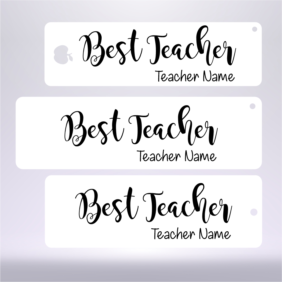 PERSONALISED ‘BEST TEACHER’ VINYL FOR BOOKMARK (WC1592/WC1409/WC1634)