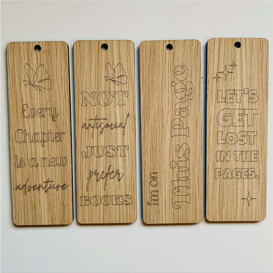 15cm OAK VENEER BOOKMARK WITH QUOTE ENGRAVED