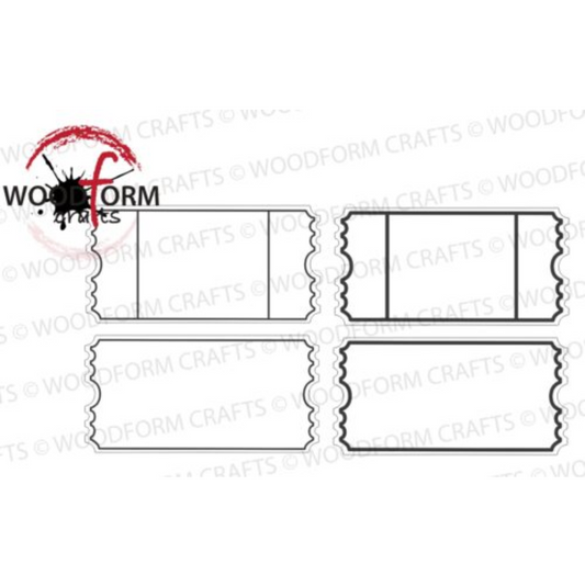 TICKET BORDER OUTLINE PNG DIGITAL DOWNLOAD FILE (PACK OF 4) (WC1887)