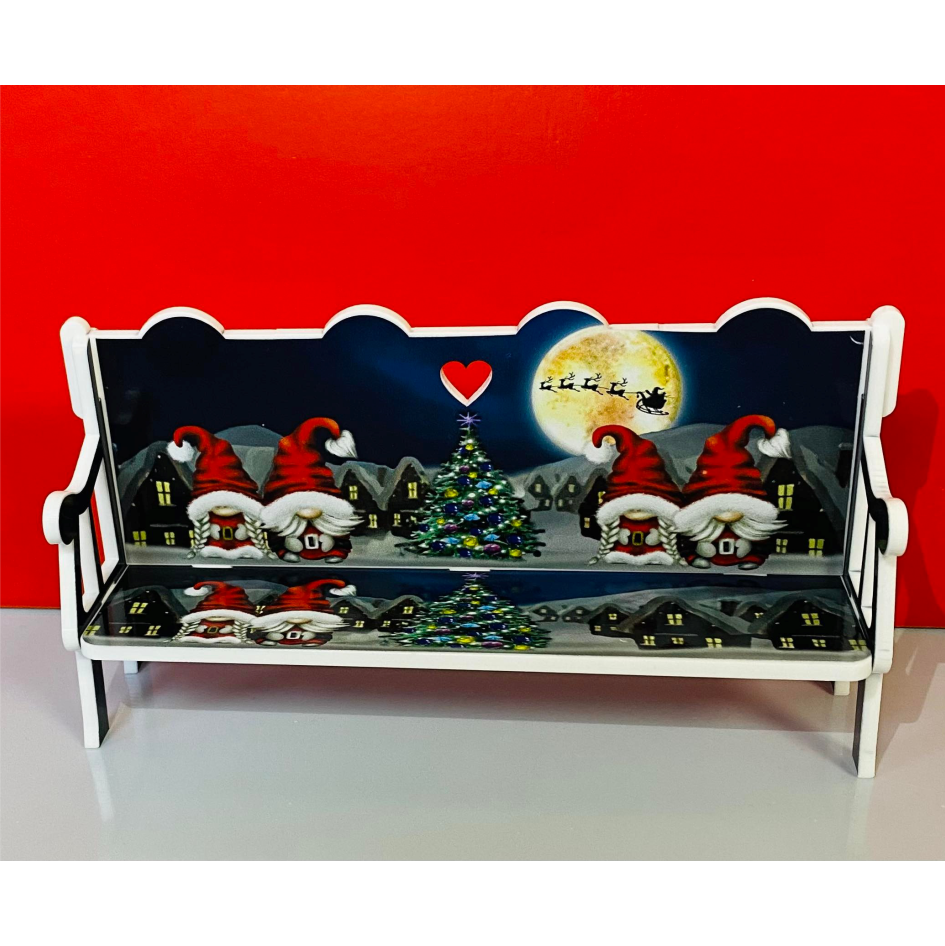 PRINTED CHRISTMAS GNOME VINYL FOR BENCH (WC1799)