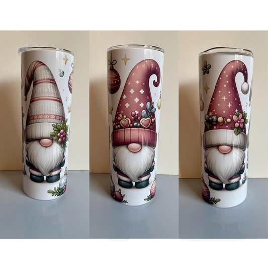 CHRISTMAS GNOME SUBLIMATED 20oz SKINNY TUMBLER