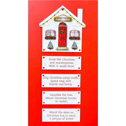 PRINTED VINYL ‘CHRISTMAS HOUSE RULES’ FOR 10CM HANGING HOUSE WITH PLAQUES (WC1974)