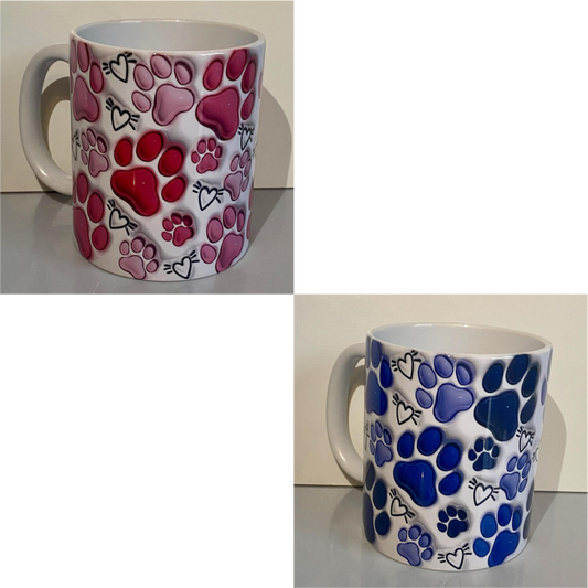 SUBLIMATED COLOURED PAWS MUG