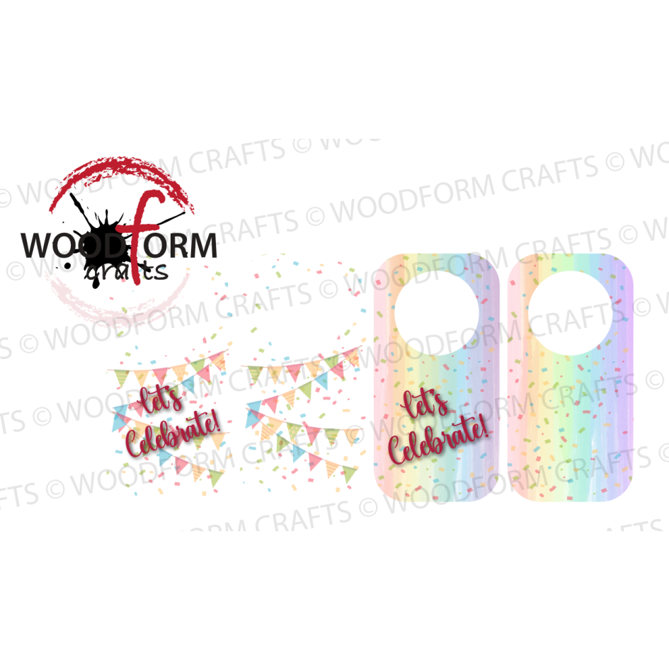 CONFETTI STYLE DESIGN BOTTLE TAG PNG DIGITAL DOWNLOAD FILES (PACK OF 4)