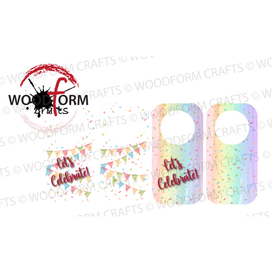 CONFETTI STYLE DESIGN BOTTLE TAG PNG DIGITAL DOWNLOAD FILES (PACK OF 4)