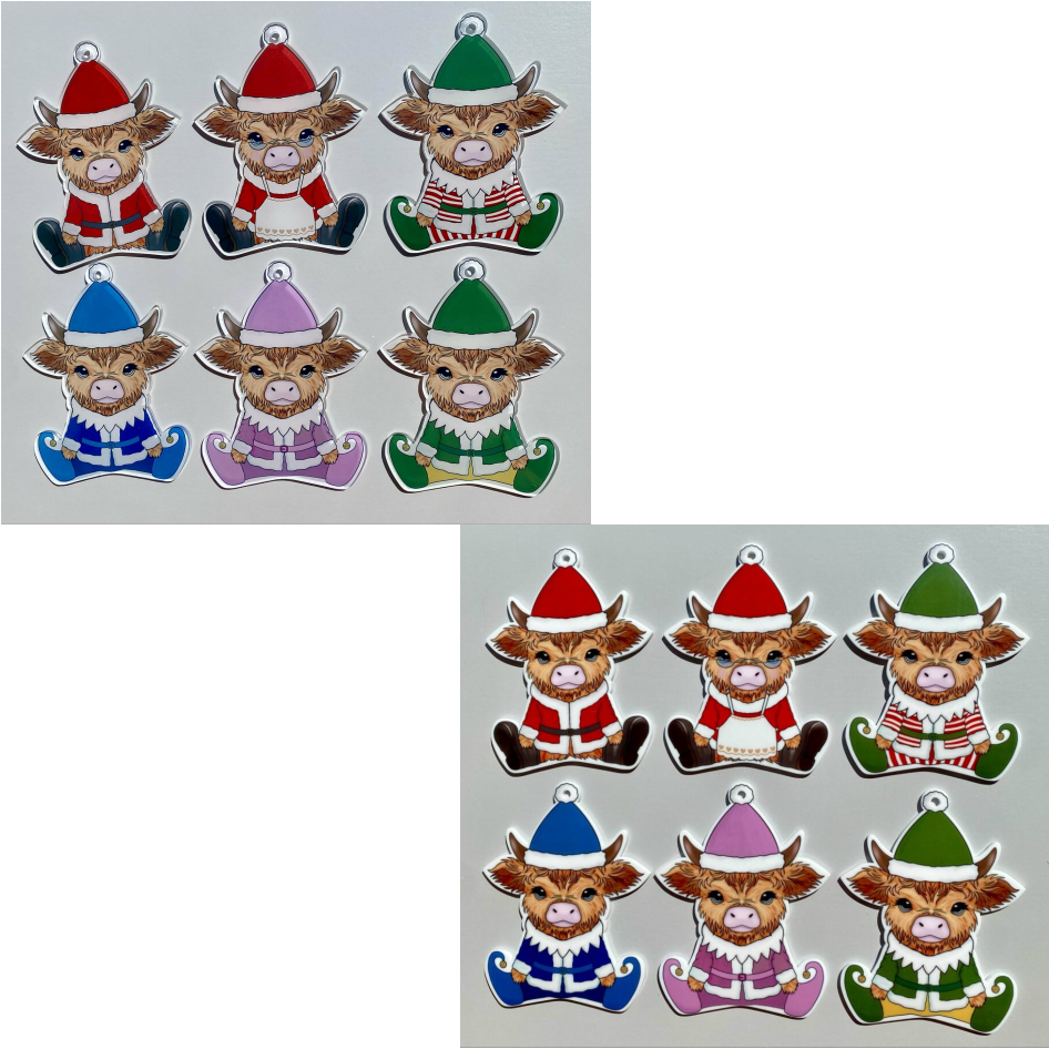 SUBLIMATED MIXED CHRISTMAS COW (CC0386)