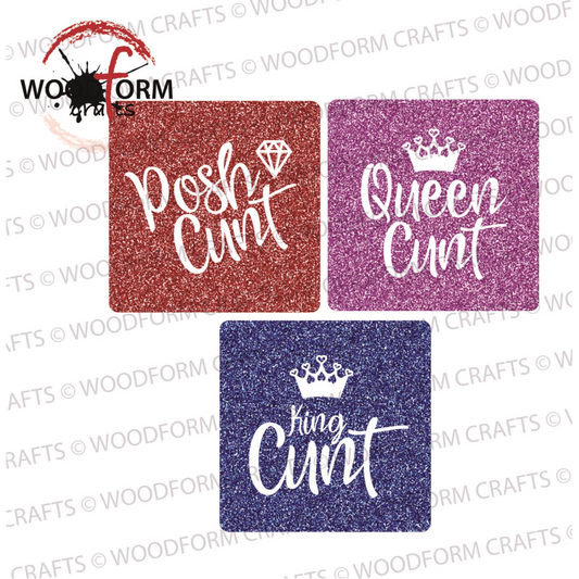 RUDE C**T DESIGNS FOR 10CM SQUARE COASTERS PNG DIGITAL DOWNLOAD FILE (WC1584) (PACK OF 3)