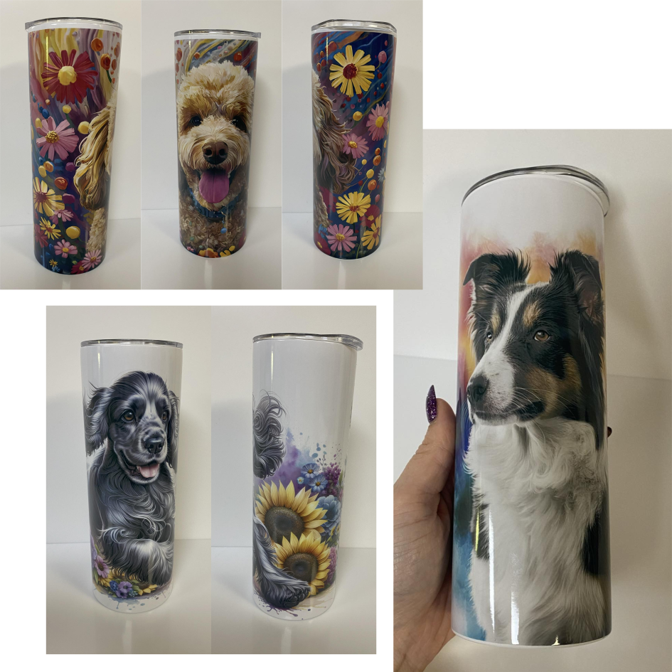 DOG BREED SUBLIMATED 20oz SKINNY TUMBLER