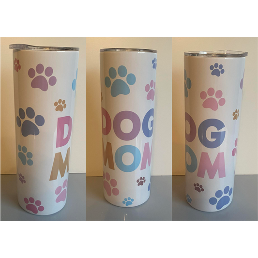 DOG MOM SUBLIMATED 20oz SKINNY TUMBLER