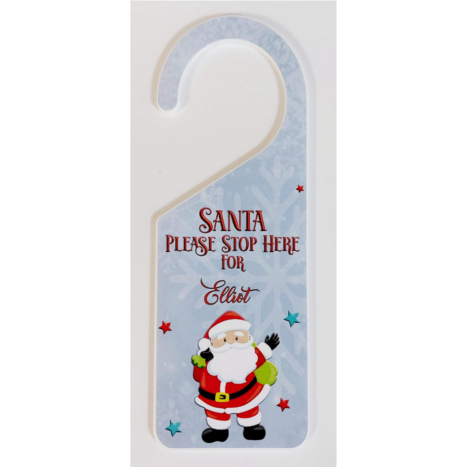 PRINTED ‘SANTA STOP HERE’ DOOR HANGER VINYL FOR HOOK DOOR HANGER (WC1276)