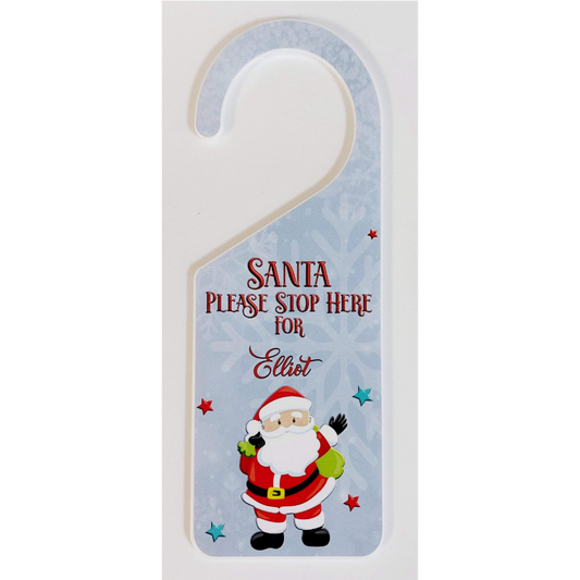 PRINTED ‘SANTA STOP HERE’ DOOR HANGER VINYL FOR HOOK DOOR HANGER (WC1276)