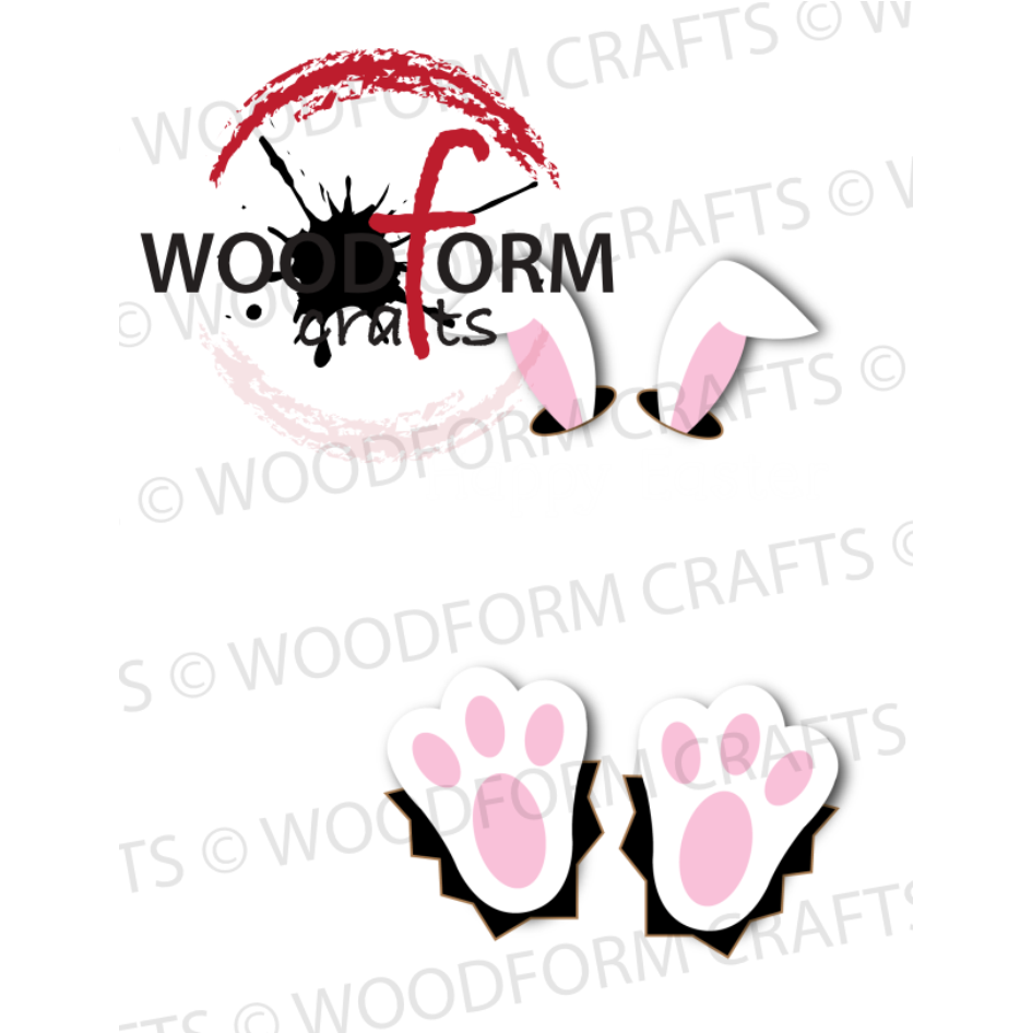 EASTER BUNNY FEET & EARS SVG DIGITAL FILE FOR EASTER MONEY EGG (WC1880)