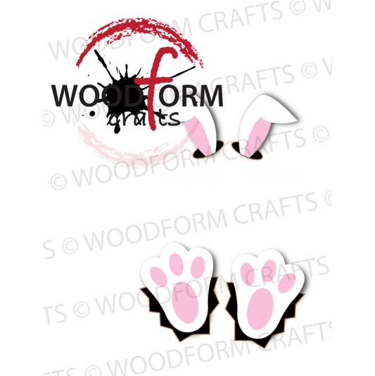 EASTER BUNNY FEET & EARS SVG DIGITAL FILE FOR EASTER MONEY EGG (WC1880)