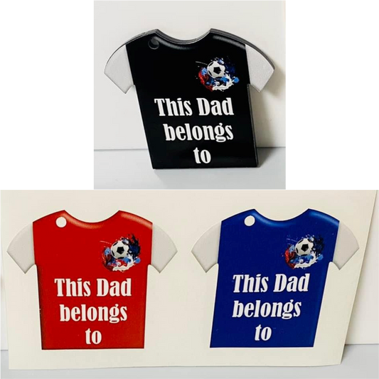 FATHERS DAY PRINTED VINYL FOR FOOTBALL SHIRT KEYRING (WC1625) KRS