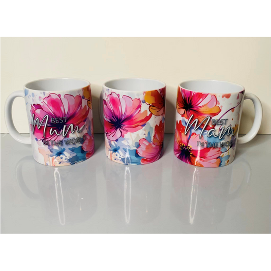 SUBLIMATED MOTHERS DAY FLORAL MUG