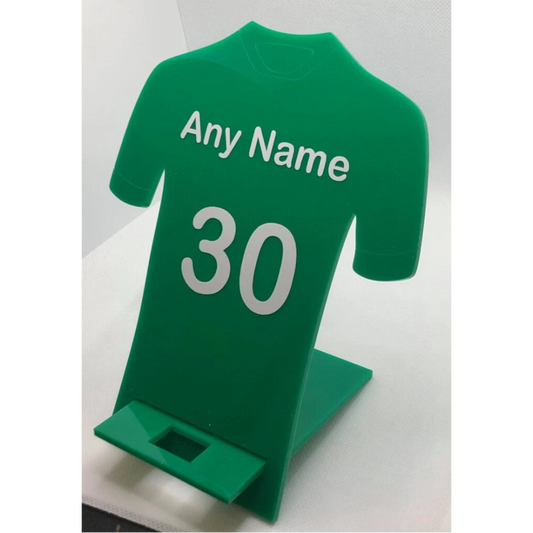 PERSONALISED VINYL FOR FOOTBALL SHIRT PHONE STAND (WC1647)