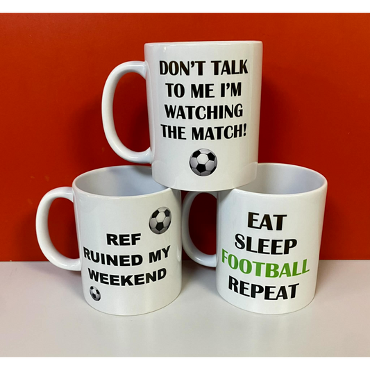 SUBLIMATED FOOTBALL QUOTE MUG