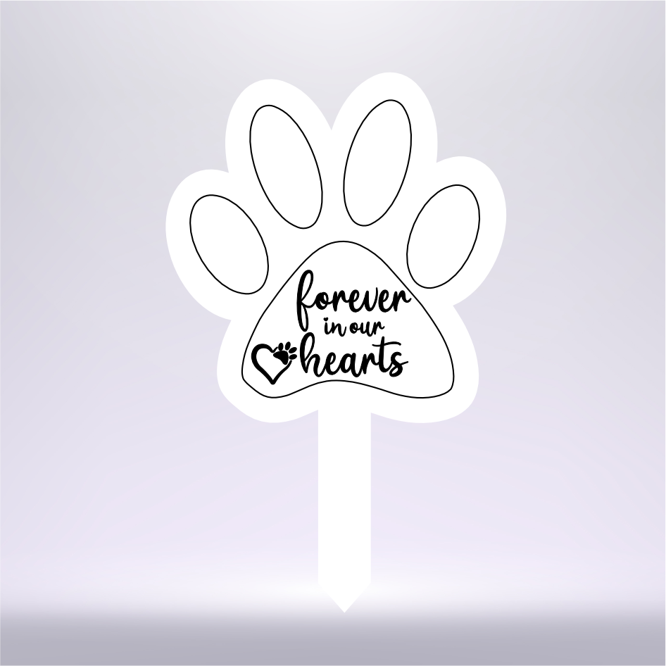 ‘FOREVER IN OUR HEARTS’ VINYL FOR PAW PRINT GRAVEMARKER (WC1605)