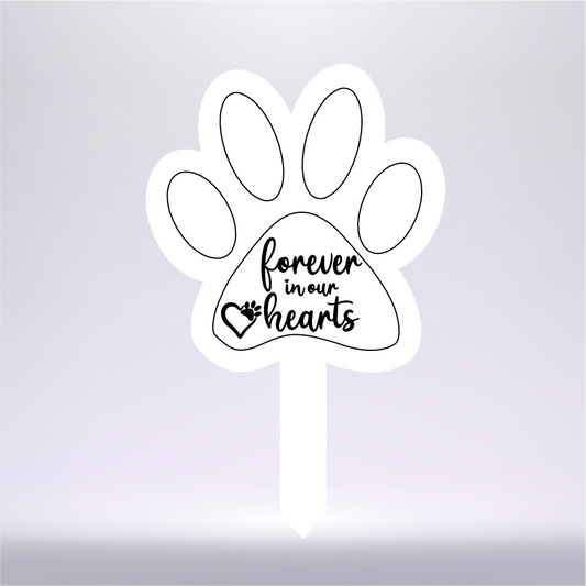 ‘FOREVER IN OUR HEARTS’ VINYL FOR PAW PRINT GRAVEMARKER (WC1605)