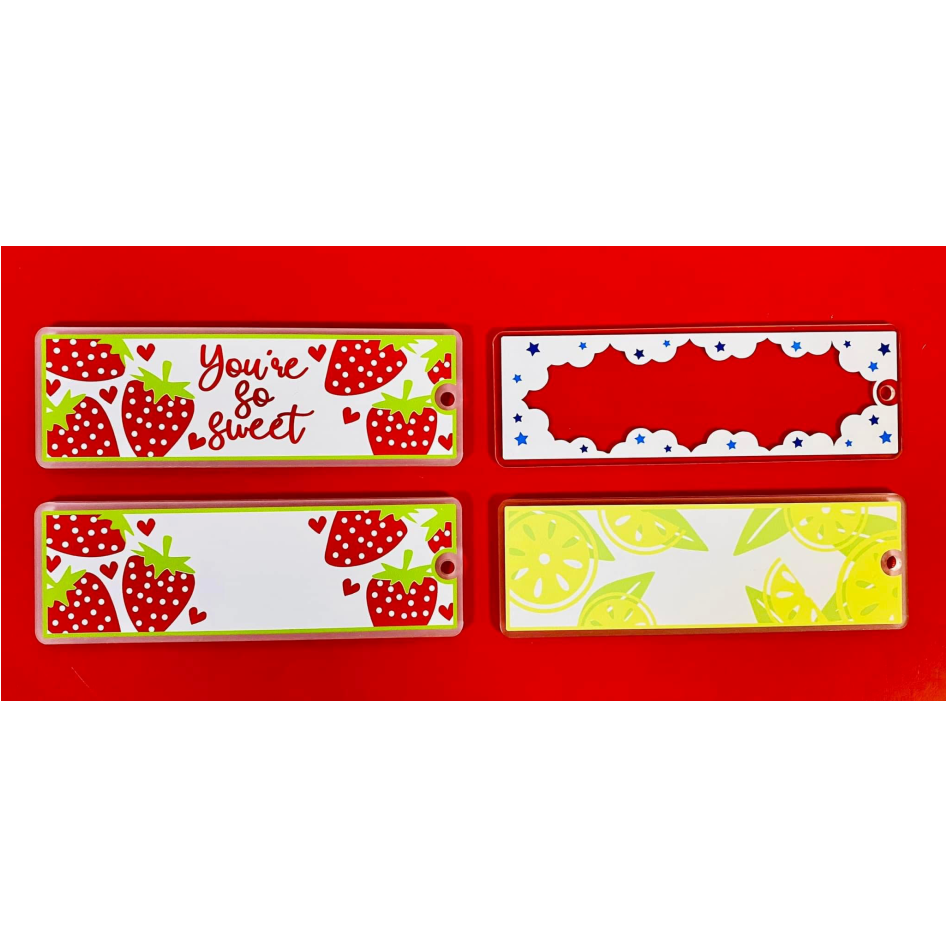 PRINTED VINYL (STRAWB,LEMON,STAR) DESIGN FOR 15CM BOOKMARK (WC1592)