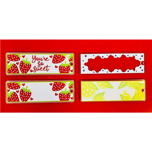 PRINTED VINYL (STRAWB,LEMON,STAR) DESIGN FOR 15CM BOOKMARK (WC1592)